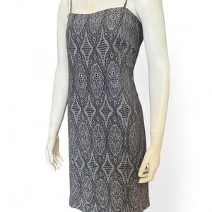 Vintage Elegant Gray Midi Dress